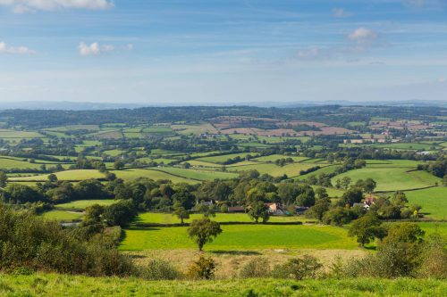 Blackdown Hills countryside in Somerset