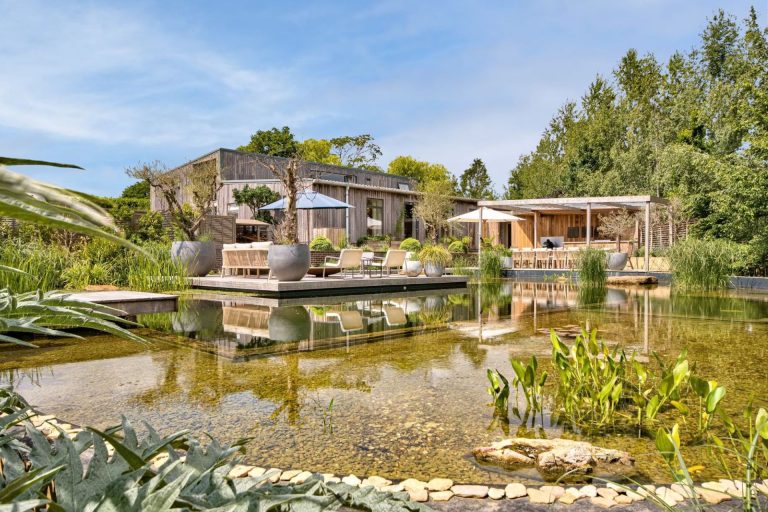 The indoor swimming pool at The Pool house, Chapmanslade, Wiltshire