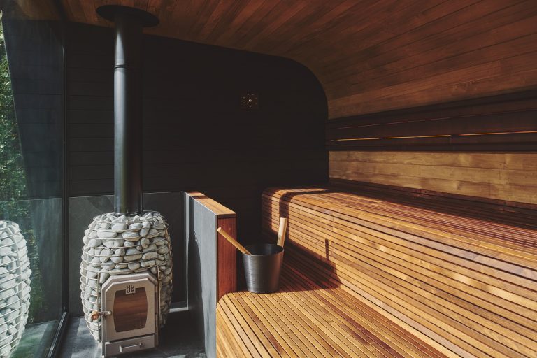 The indoor swimming pool at The Pool house, Chapmanslade, Wiltshire