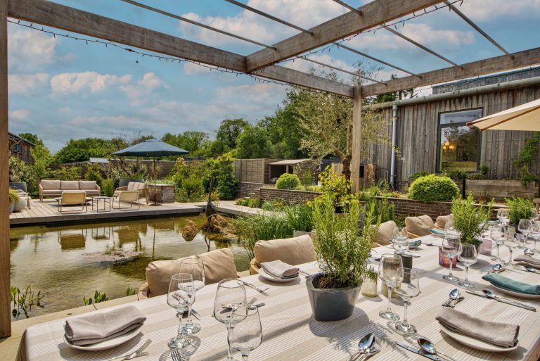 The indoor swimming pool at The Pool house, Chapmanslade, Wiltshire